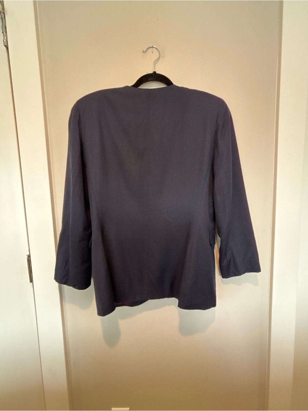 Dior Navy Round-Neck Button Front Collarless Blazer - Picture 2 of 8